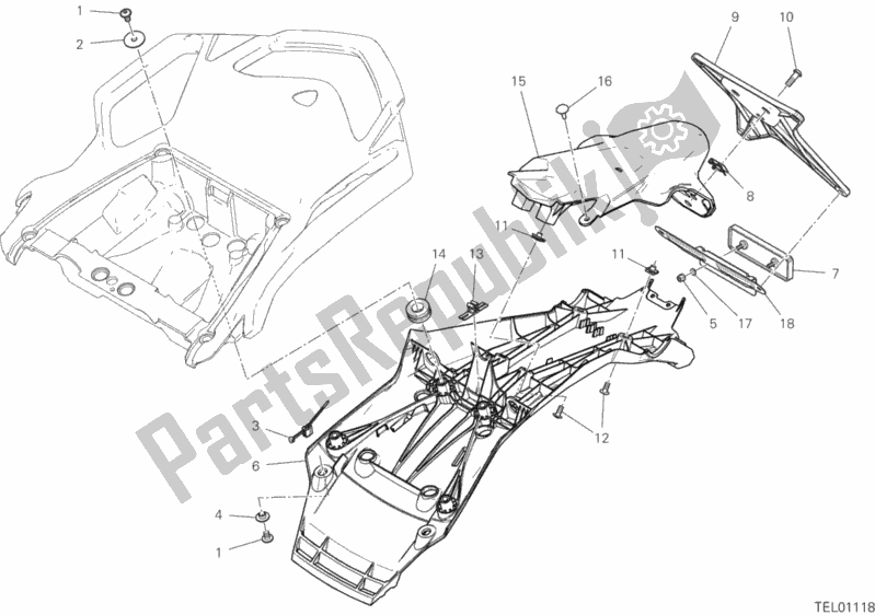 All parts for the 27a - Plate Holder of the Ducati Multistrada 1260 S ABS Thailand 2019